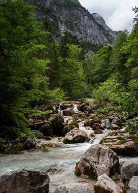 Alps River Mountains Stone
