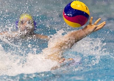 Water Polo catching a ball