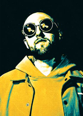 Metal Poster Displate Mac Miller with magnet mounting system for