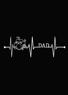 Drum Dad Drummer Heartbeat