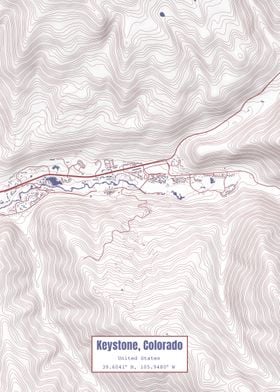 Keystone CO Map USA Flag