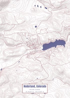 Nederland CO Map USA Flag