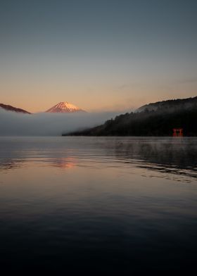 Sunrise Lake Ashi Mt Fuji