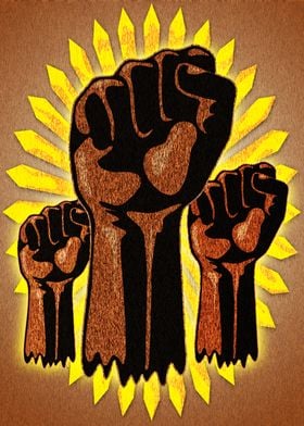 Black Power Raised Fists