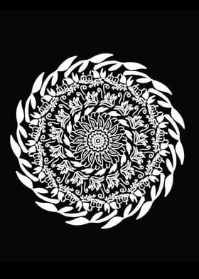 Black White Mandala art