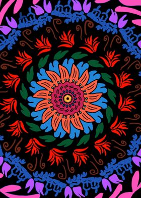 Mandala flowers abstract