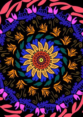 Colorful Mandala Flowers