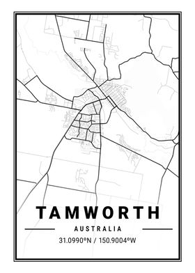 Tamworth Light City Map