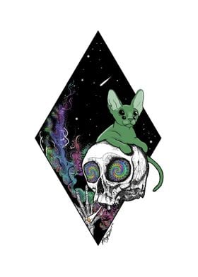 420 Space Cat White