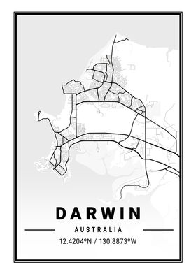 Darwin Light City Map