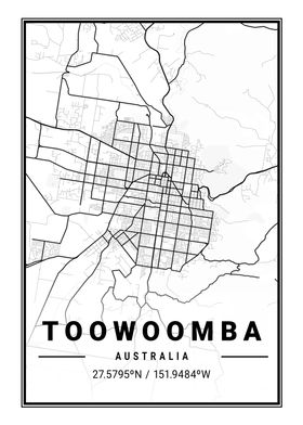 Toowoomba Light City Map