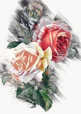 rose watercolor art 3