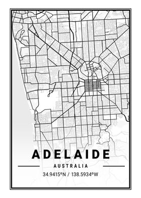Adelaide Light City Map