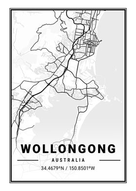 Wollongong Light City Map