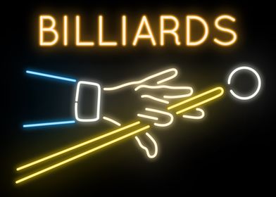 neon billiard signs