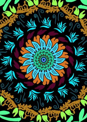 Colorful Mandala Flowers