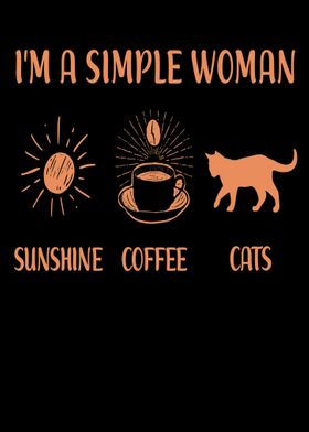 Women coffee cat saying