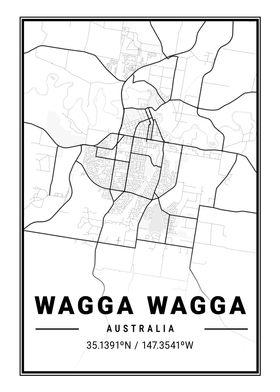 Wagga Wagga Light City Map