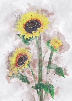 sun flowers art 3