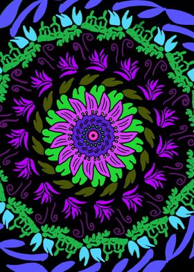 Mandala Flowers Abstract