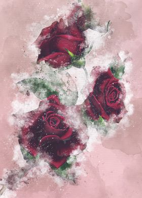 rose watercolor art 1