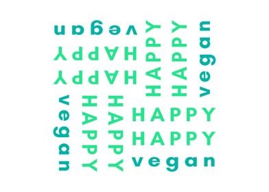 Happy Happy Vegan text art