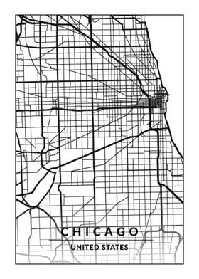 Map of Chicago USA