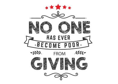 become poor from giving