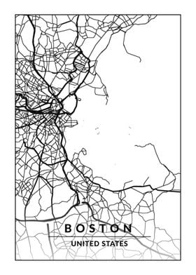 Map of Boston USA