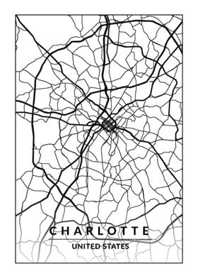 Map of Charlotte USA