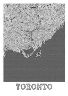 Toronto Pencil Street Map
