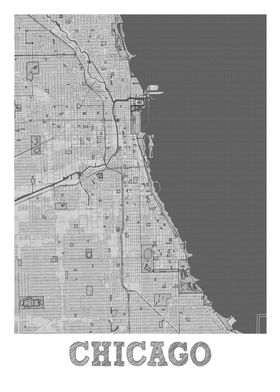 Chicago Pencil Street Map