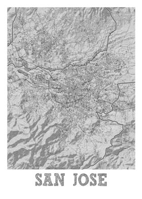 San Jose Pencil Street Map