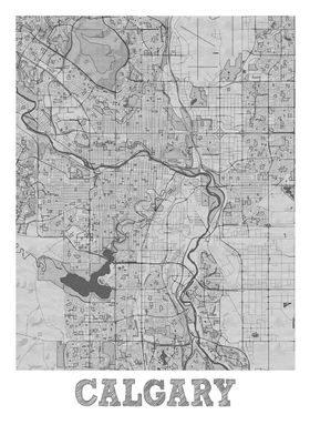 Calgary Pencil Street Map