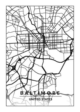 Map of Baltimore USA