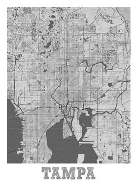 Tampa Pencil Street Map
