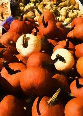 Fall Cart Of Pumpkins