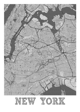 New York Pencil Street Map