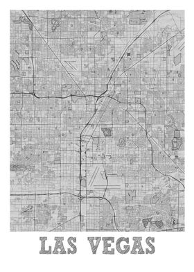 Las Vegas Pencil StreetMap