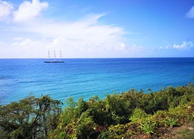 Boat on the sea at Antigua