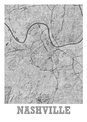 Nashville Pencil StreetMap