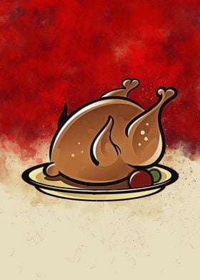 American meal of turkey