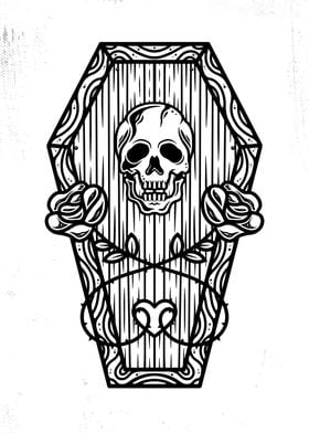 Dead Roses Skull Tattoo