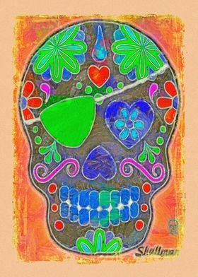 Colored Sugar Skull Art