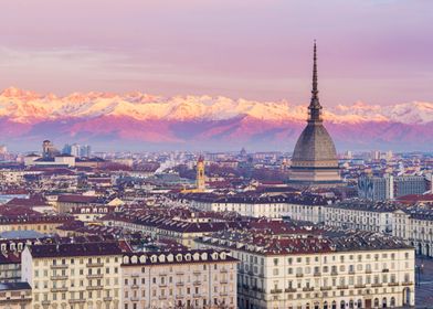Torino at sunrise Italy
