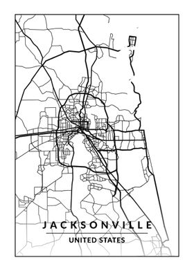 Map of Jacksonville USA