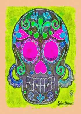 Colored Sugar Skull Art