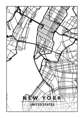 Map of New York USA