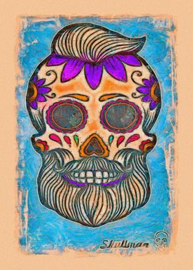 Colored Sugar Skull Art