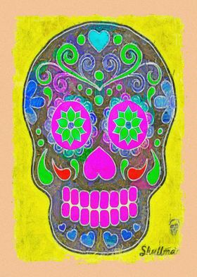 Colored Sugar Skull Art